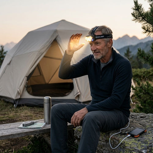 Lampe Frontale LED 9 Modes – Rechargeable USB-C